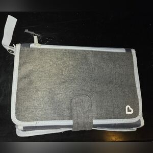 Gray Diaper Organizer Changing Pad Travel Bag